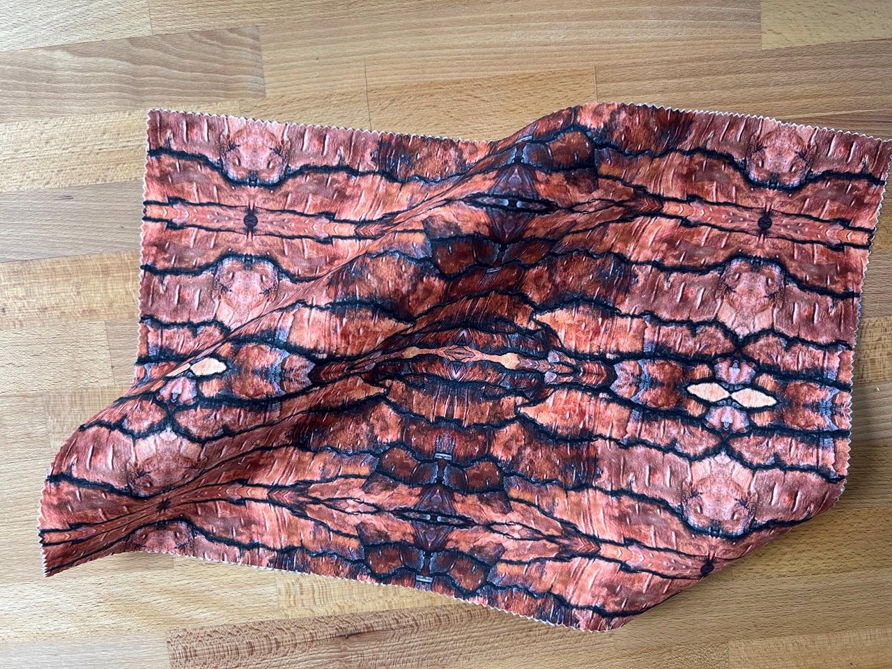 Abstract bark velvet fabric, bold copper bark textile. Neutral designer fabric, contemporary luxury material for home decor. Curtaining - image 4
