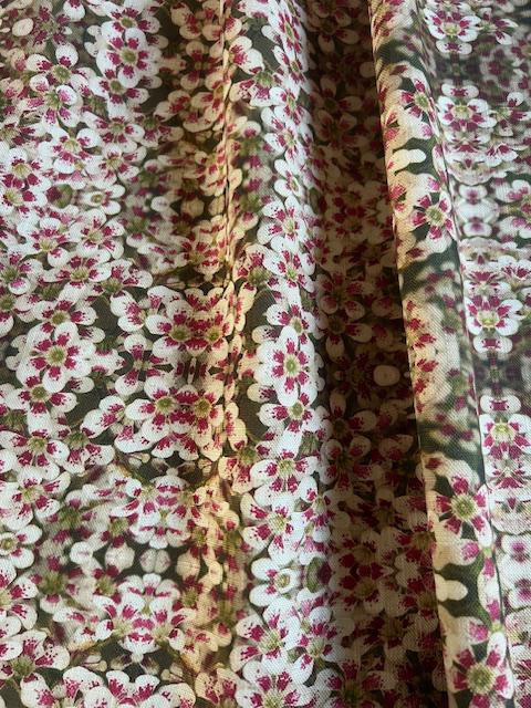 Abstract floral linen fabric, bold pink floral textile. Neutral designer fabric, contemporary luxury material for home decor. Curtaining - image 5