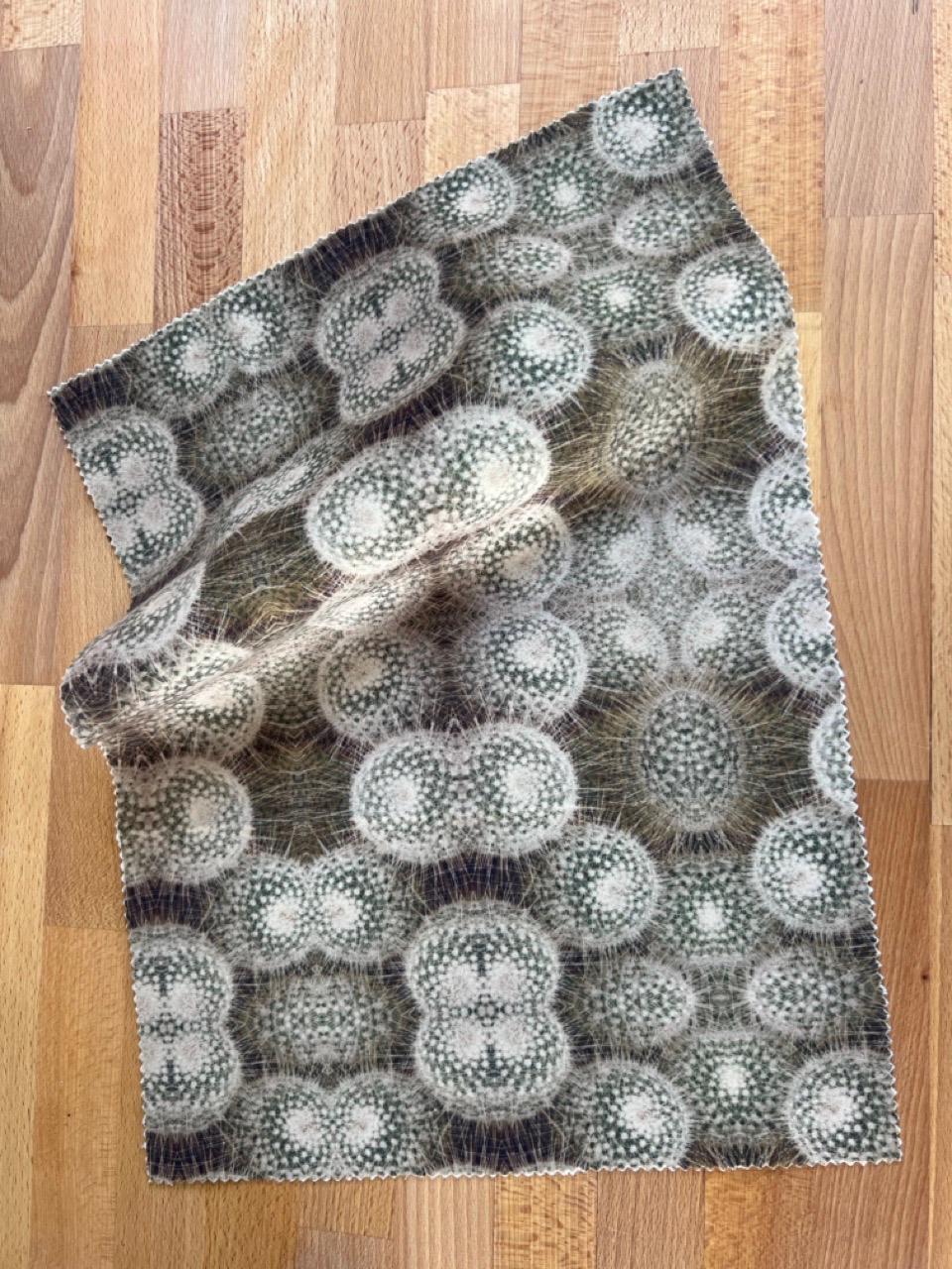 Abstract flower velvet fabric, subtle beige floral textile. Neutral designer fabric, contemporary luxury material for home decor. Curtaining - image 5