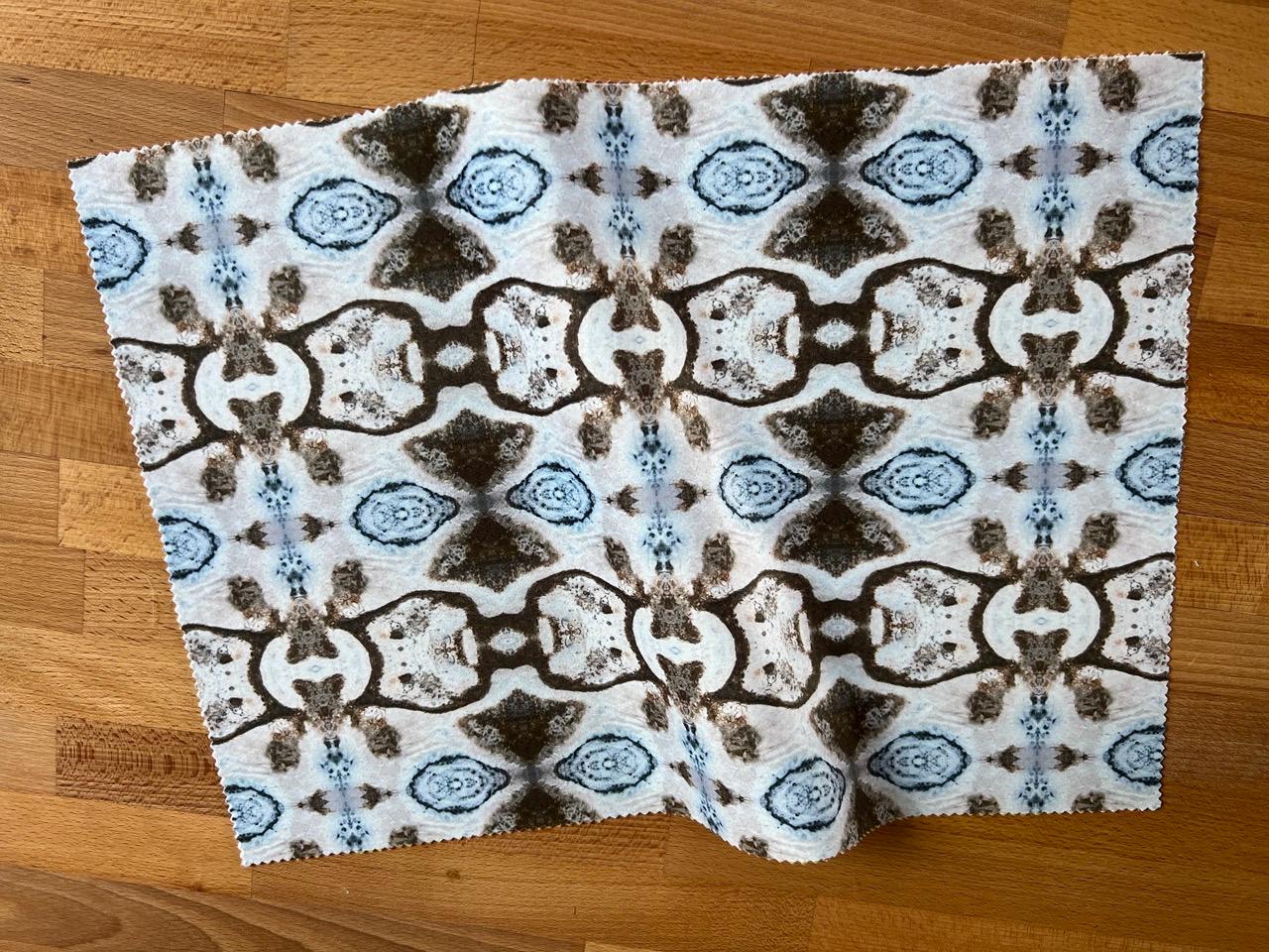 Abstract stone velvet fabric, subtle blue stone textile. Neutral designer fabric, contemporary luxury material for home decor. Curtaining - image 4