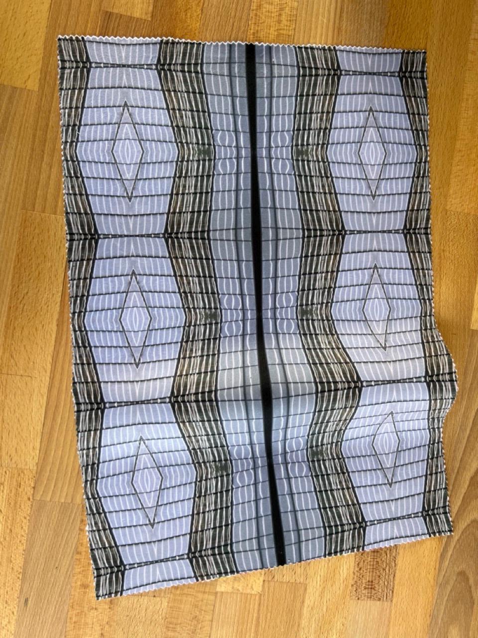 Abstract urban velvet fabric, strong symmetrical urban textile. Bold designer fabric, contemporary luxury material for home decor.