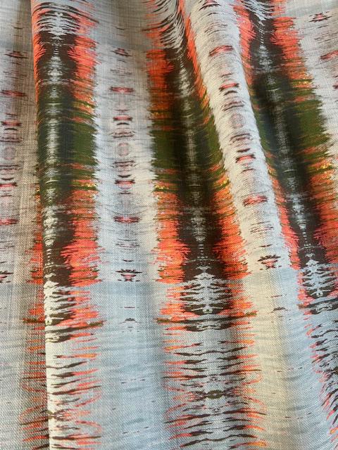 Abstract water linen fabric, bold red water textile. Neutral designer fabric, contemporary luxury material for home decor. Curtaining - image 5