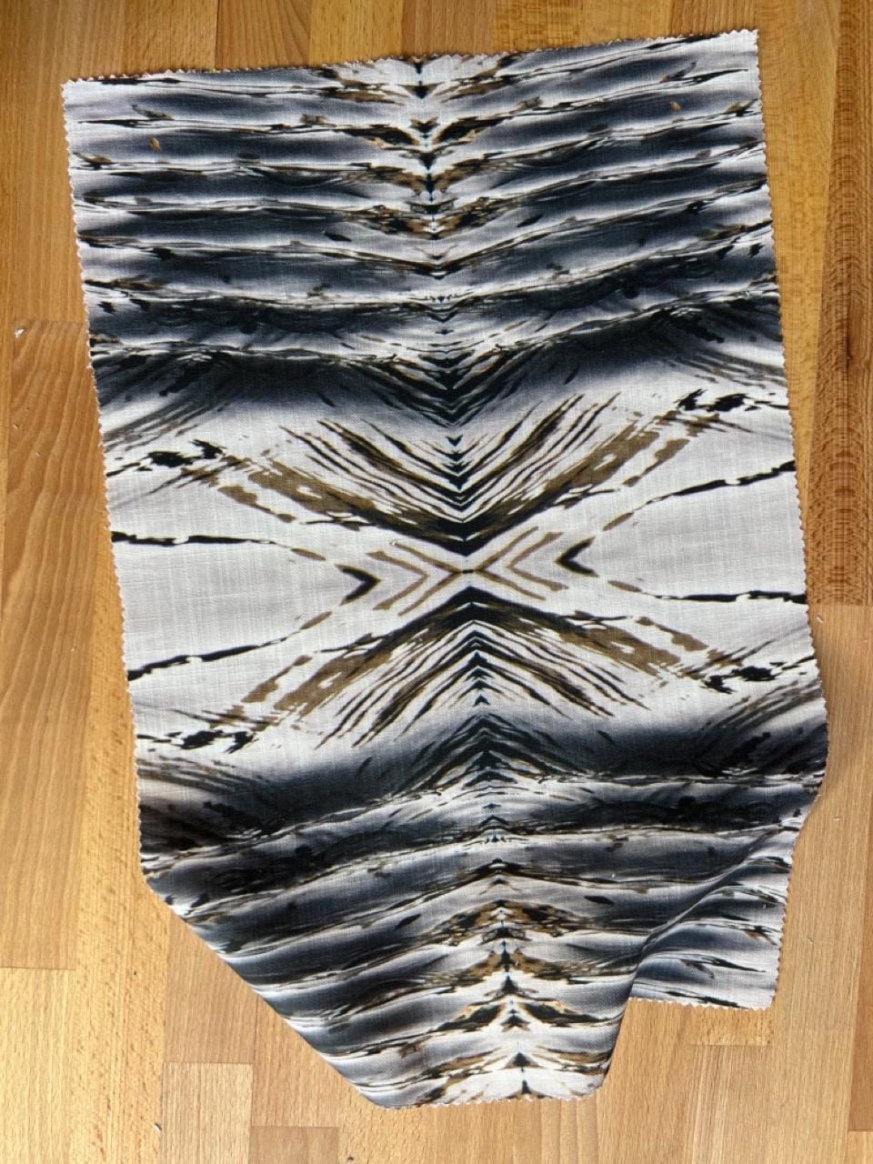 Abstract water linen fabric, monochromatic water textile. Bold designer fabric, contemporary luxury material for home decor. Curtaining.