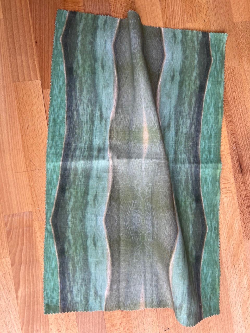 Abstract water linen fabric, subtle green textile. Neutral designer fabric, contemporary luxury material for home decor. Curtaining - image 5