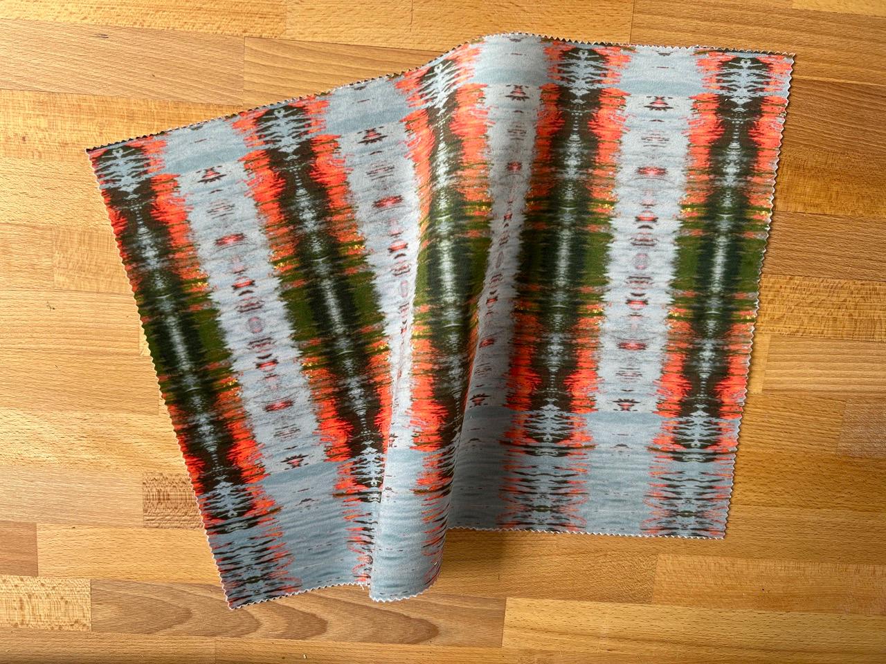 Abstract water velvet fabric, bold red water textile. Neutral designer fabric, contemporary luxury material for home decor. Curtaining - image 8