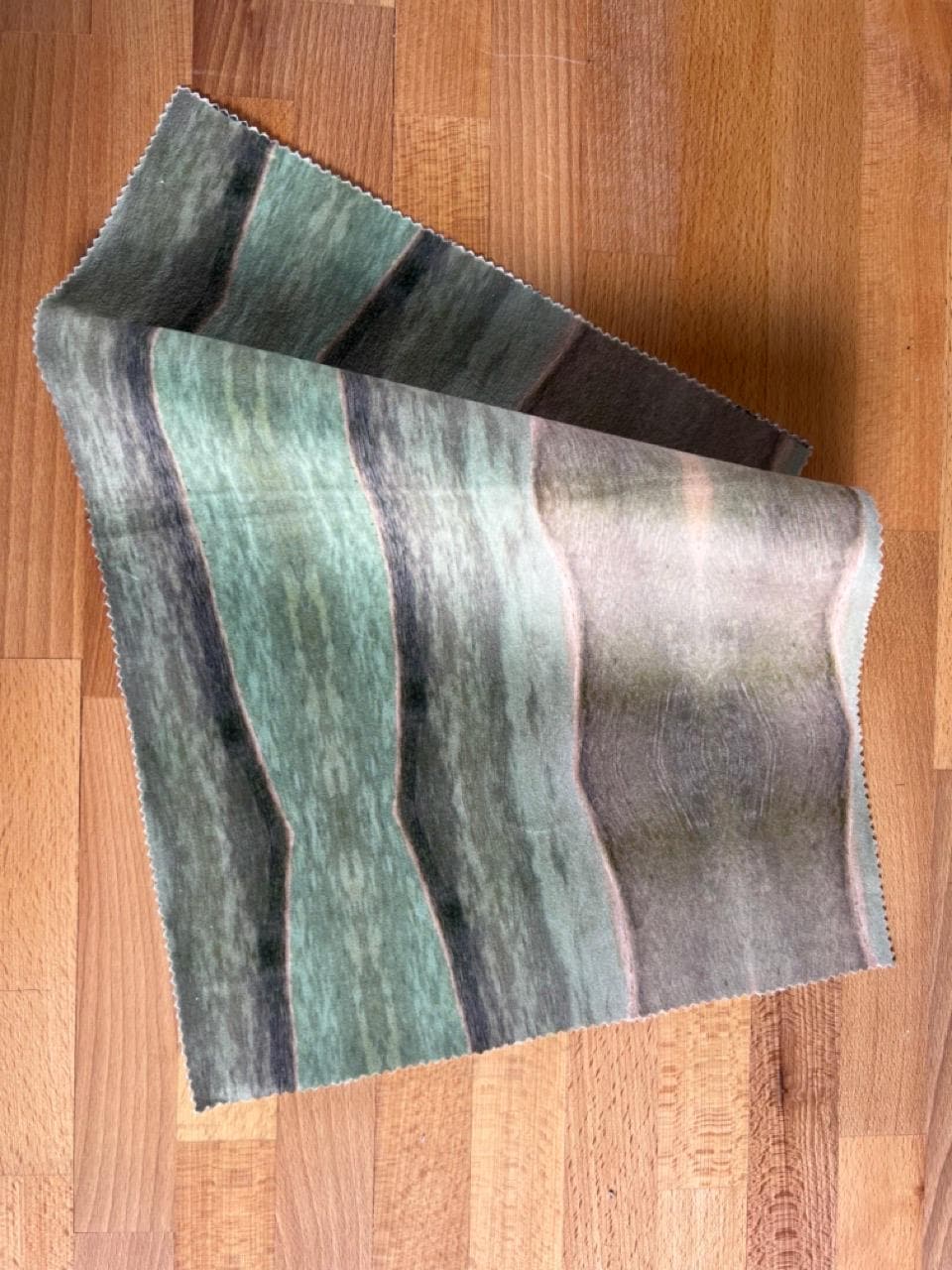 Abstract water velvet fabric, subtle green textile. Neutral designer fabric, contemporary luxury material for home decor. Curtaining - image 5